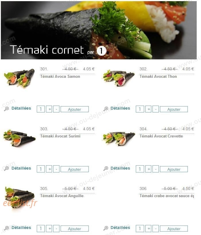 Zen Shushi — carte page 12