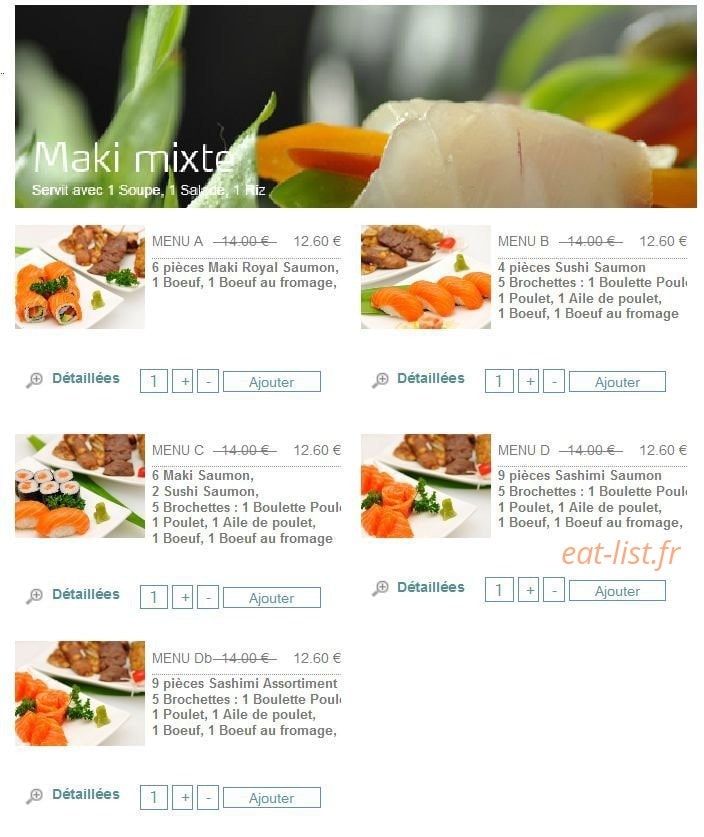 Zen Shushi — carte page 5
