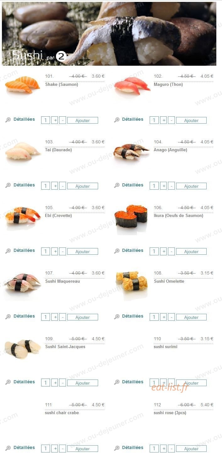 Zen Shushi — carte page 10