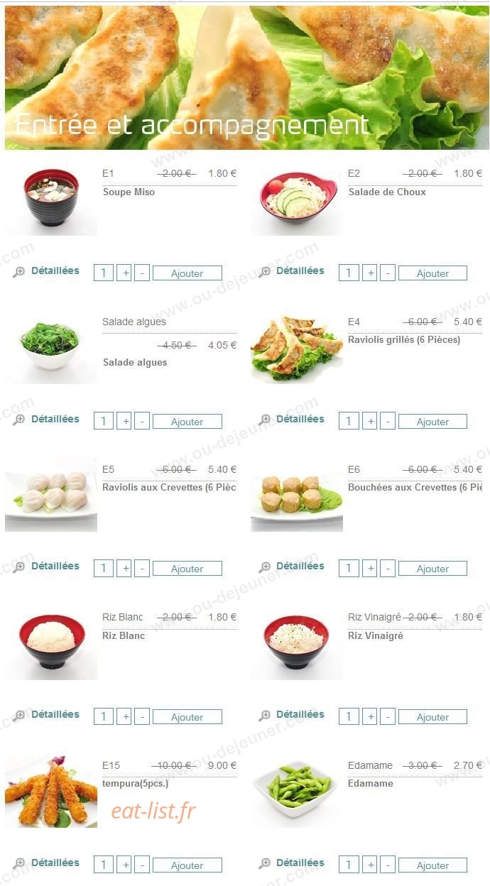 Zen Shushi — carte page 9