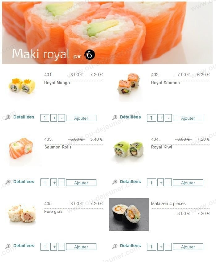 Zen Shushi — carte page 13