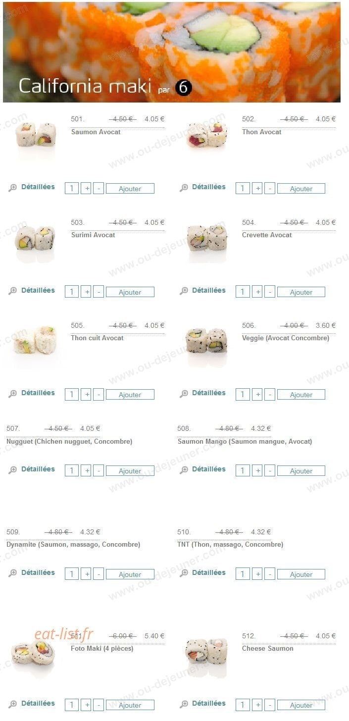 Zen Shushi — carte page 14