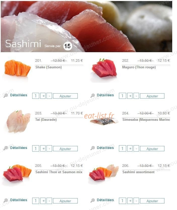 Zen Shushi — carte page 11