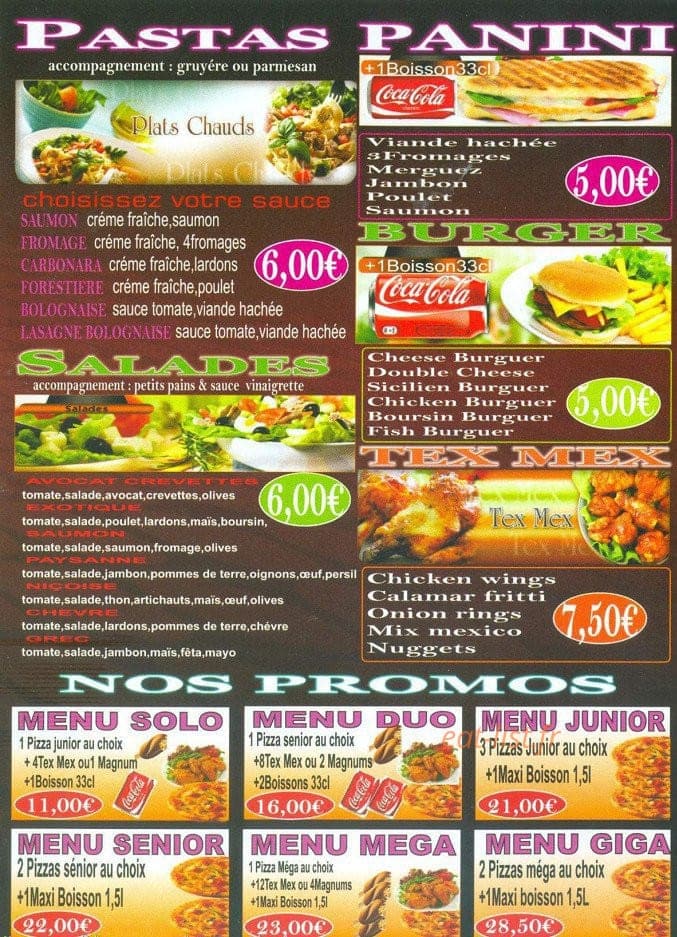 Delice pizza — carte page 3