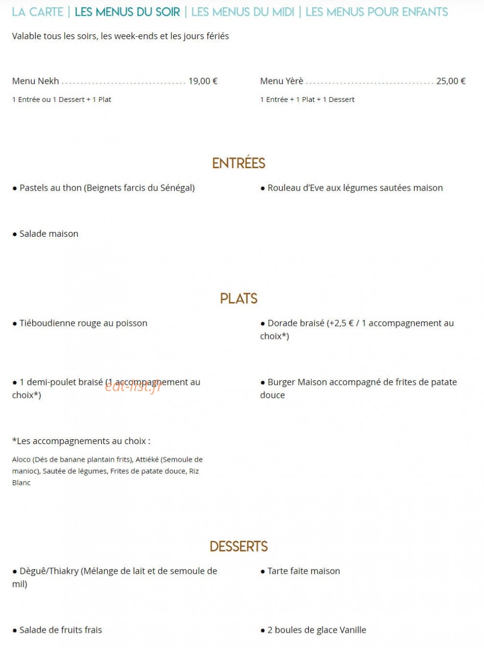 La Marmite d'Eve — carte page 7