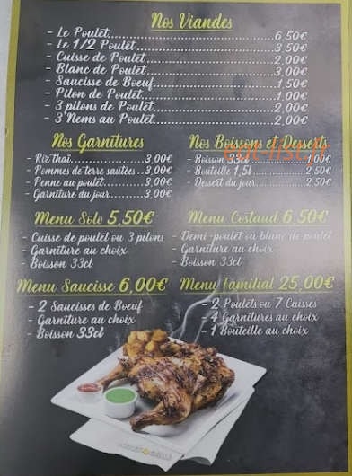 Poulet grillé — carte page 2