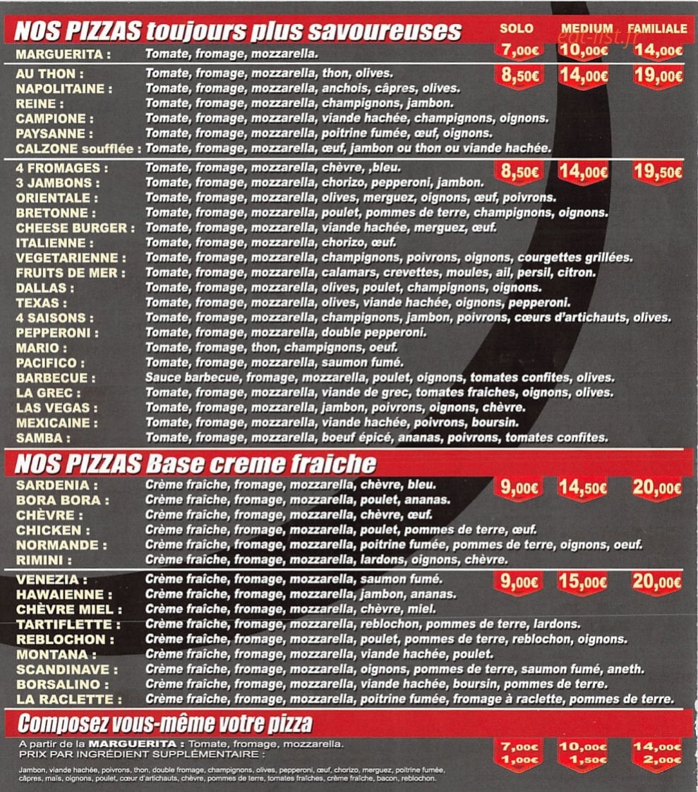 Timoo Pizza — carte page 2