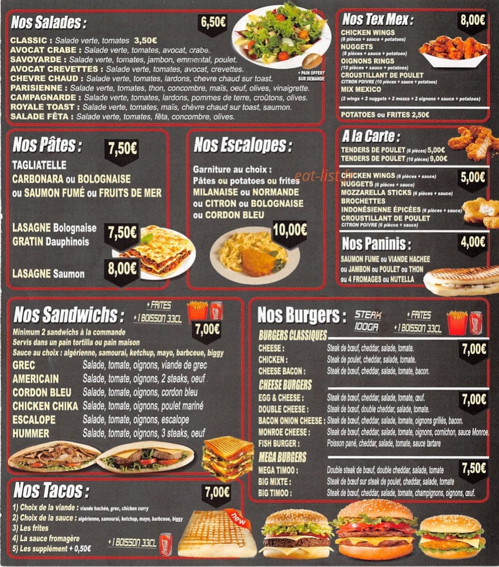 Timoo Pizza — carte page 3