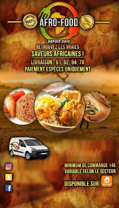 Afro Food — carte page 1