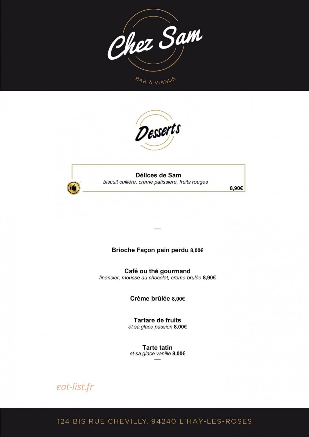 Chez Sam — carte page 5
