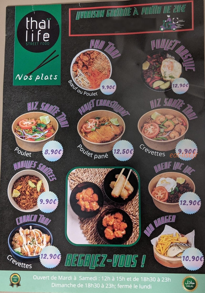 Thai Life — carte page 2
