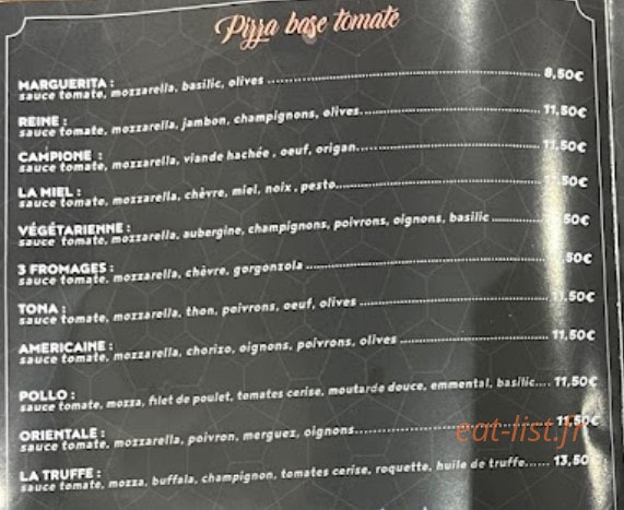 Fratel Pizza — carte page 2