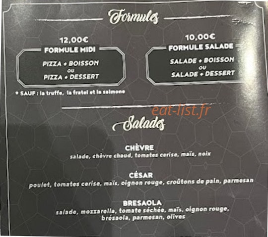 Fratel Pizza — carte page 1