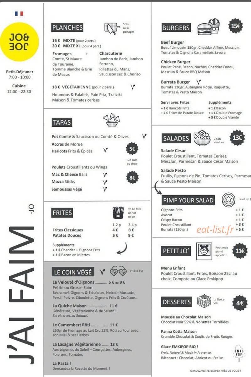 Jo &joe — carte page 2