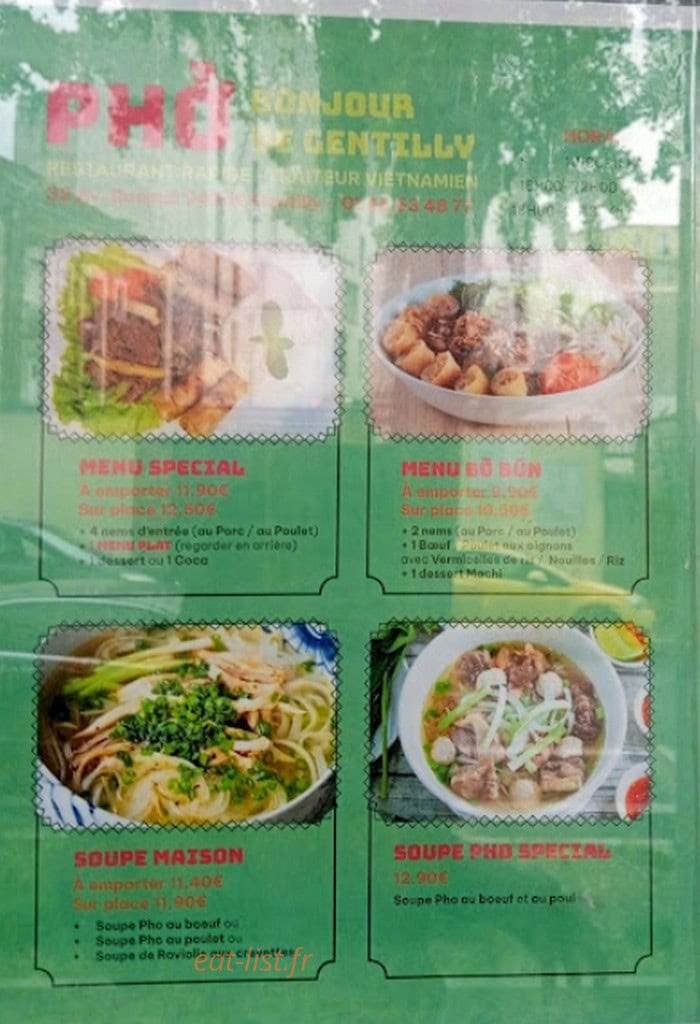 Pho Bonjour de Gentilly — carte page 2