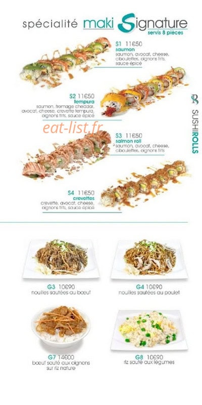 Sushi Rolls — carte page 7