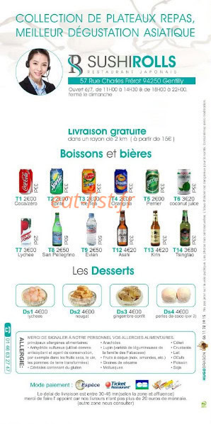 Sushi Rolls — carte page 10