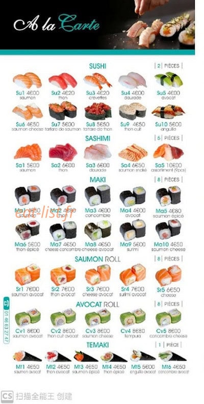 Sushi Rolls — carte page 8