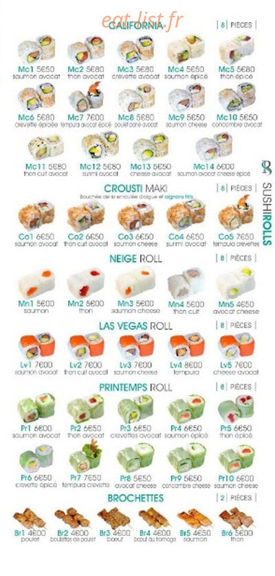 Sushi Rolls — carte page 9