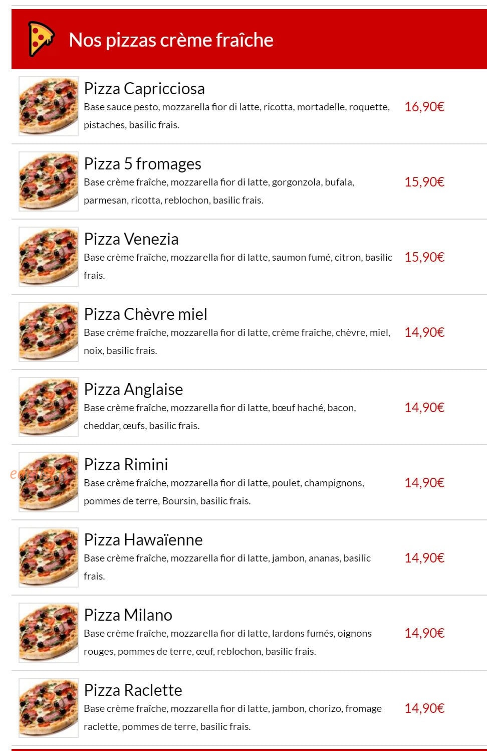 Pizza Bella — carte page 3