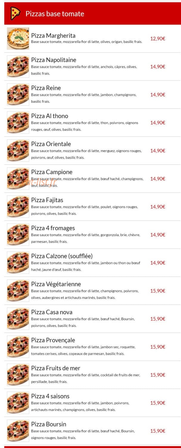 Pizza Bella — carte page 2