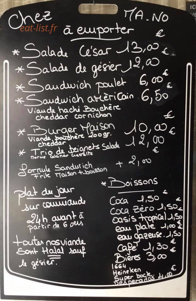 Chez Ma-no — carte page 1