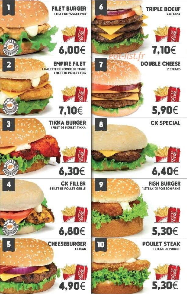 Chicken's king — carte page 2