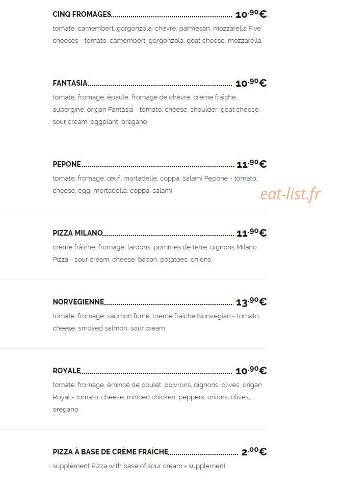Le Plaza — carte page 8