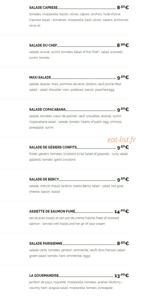 Le Plaza — carte page 10