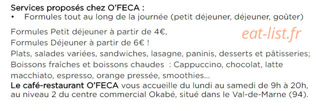 O’feca — carte page 1