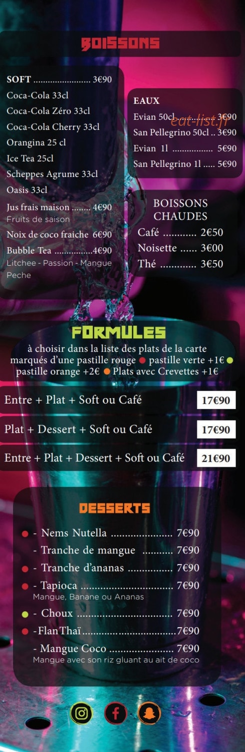 Saon thai food — carte page 4