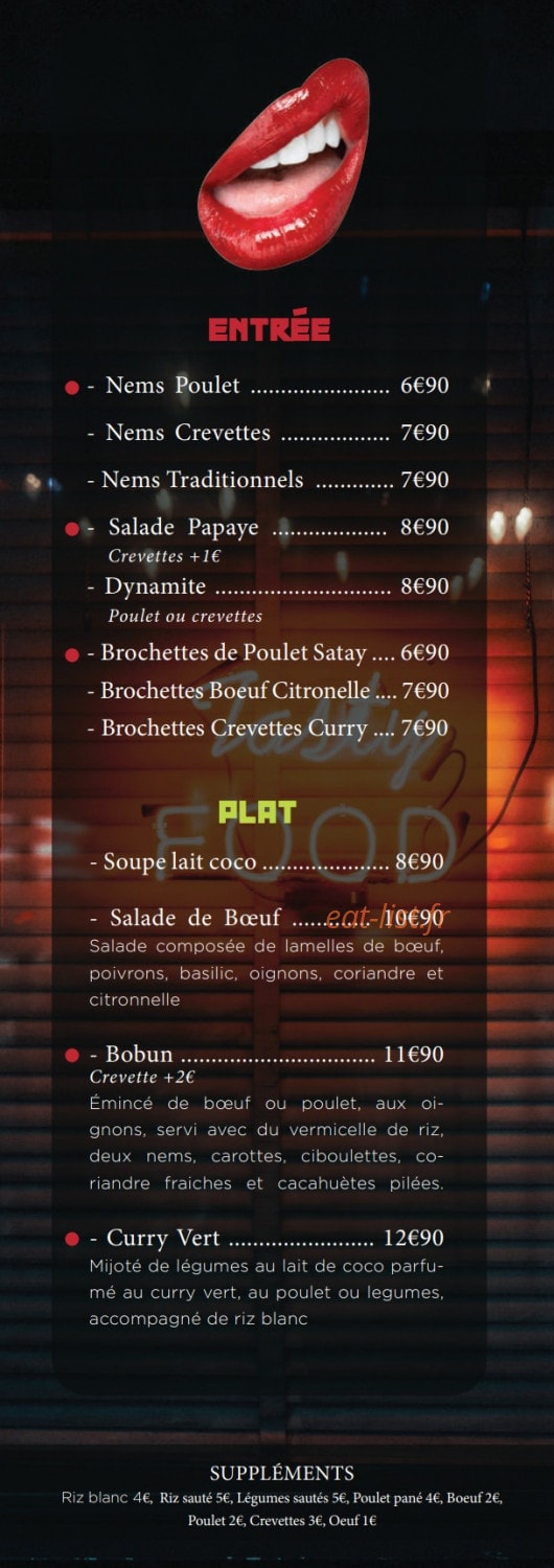 Saon thai food — carte page 2