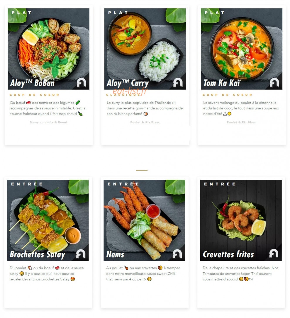 Aloy Thai — carte page 2