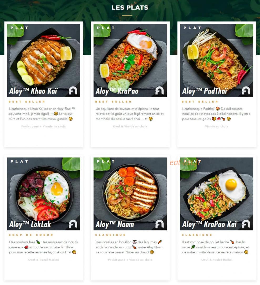 Aloy Thai — carte page 1