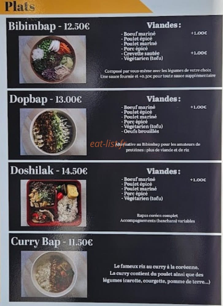 Bibim Go — carte page 2