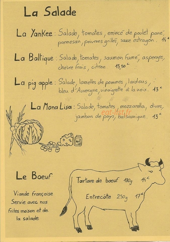 Bistrot Mademoiselle — carte page 2