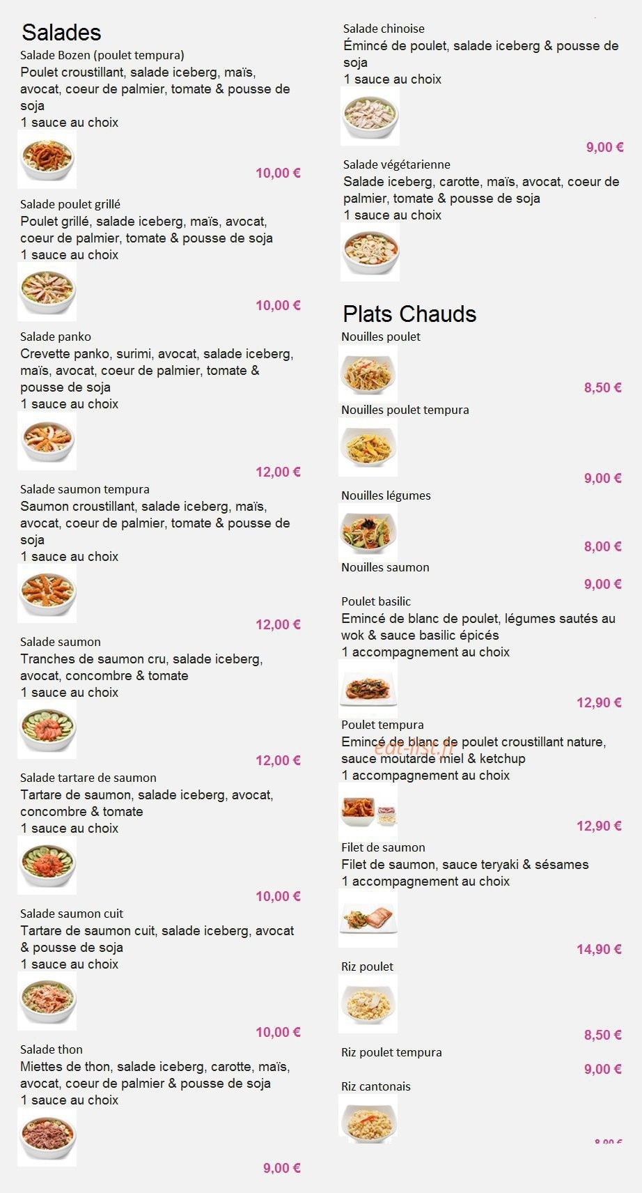 Bozen à Vincennes - menu et photos