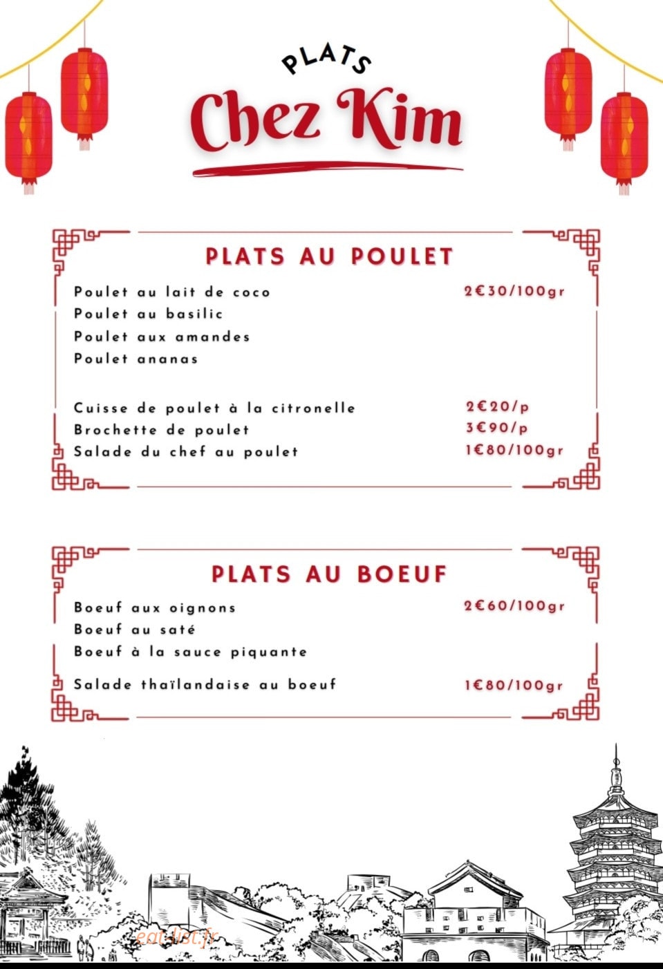 Chez Kim — carte page 2