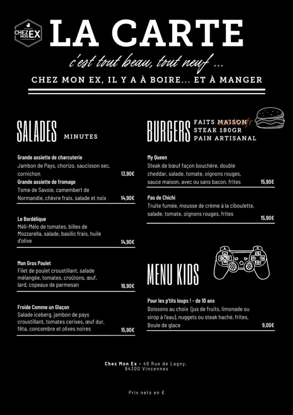 Chez mon Ex — carte page 1