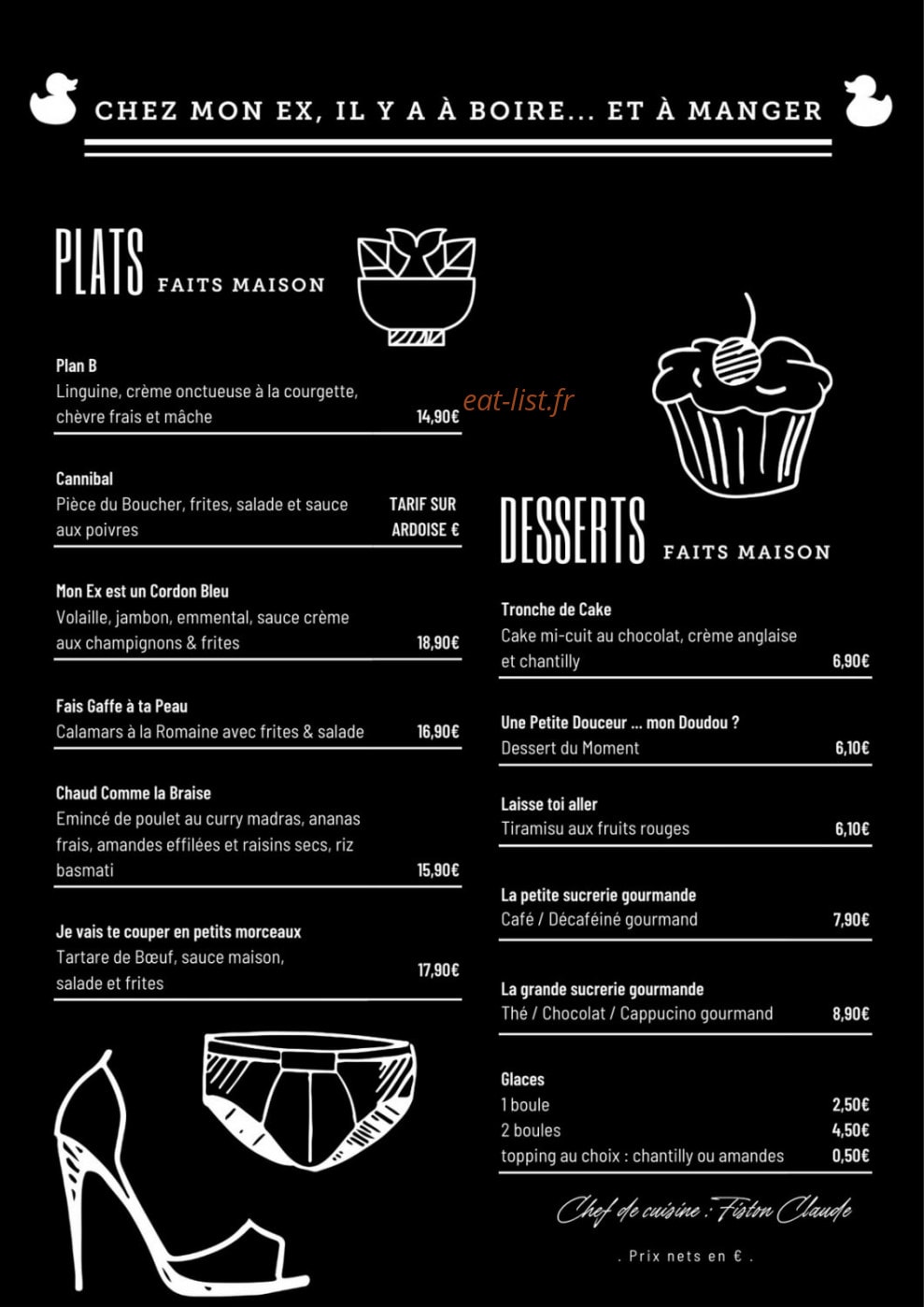 Chez mon Ex — carte page 2