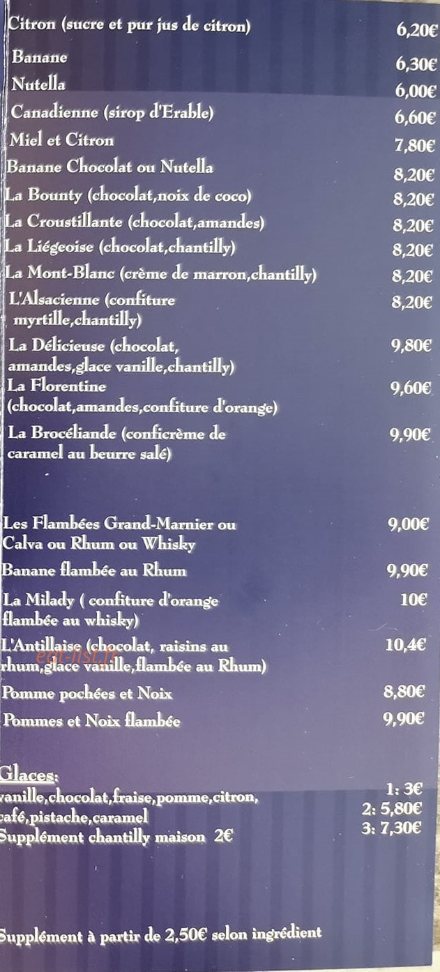 Crêperie L'Armorique — carte page 3