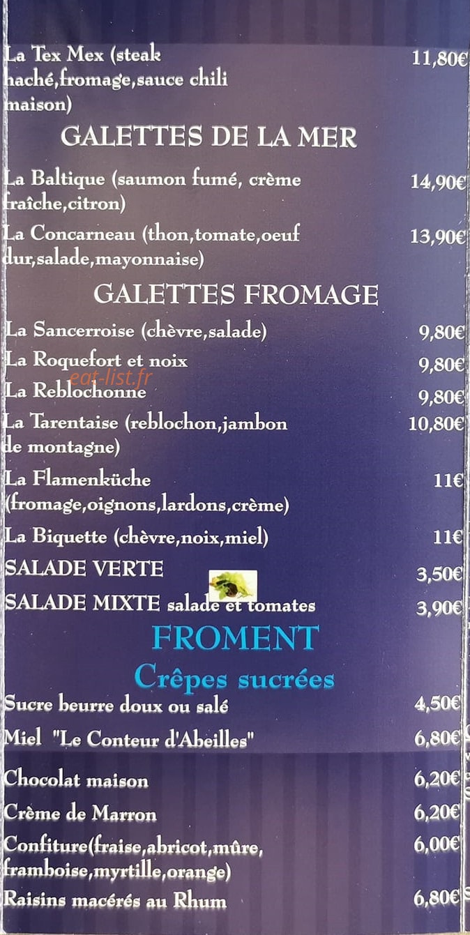 Crêperie L'Armorique — carte page 2