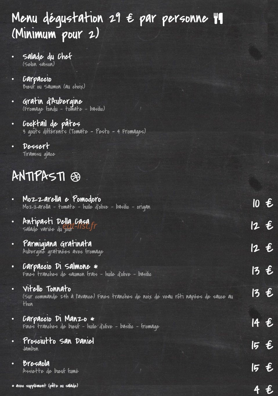 Delices Di Pasta — carte page 1