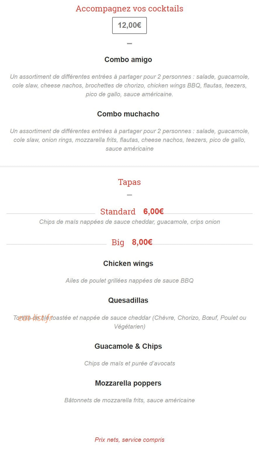 El Gringo — carte page 8