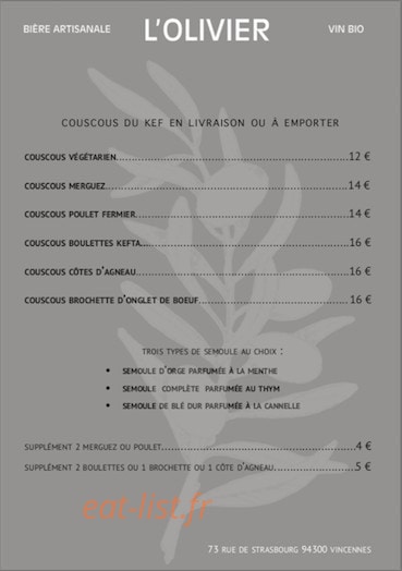 L'Olivier du Kef — carte page 1