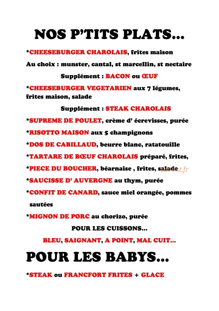 La Cantine — carte page 2