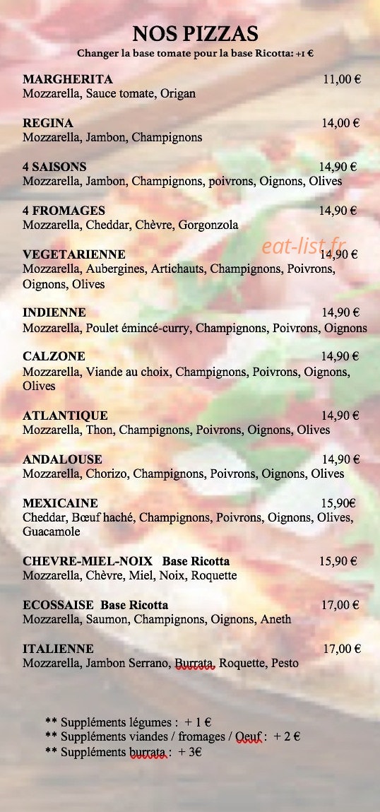 La Caz'à Pizza — carte page 3