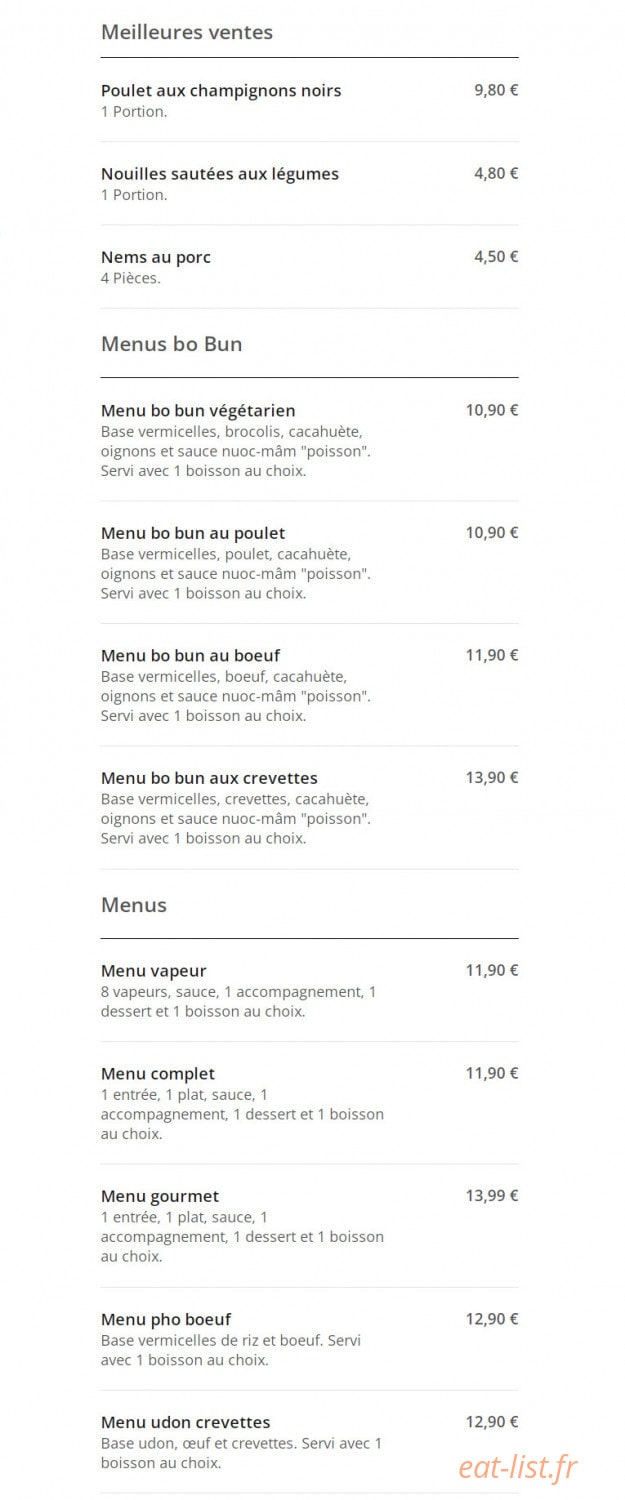Le Petit Gourmet — carte page 1