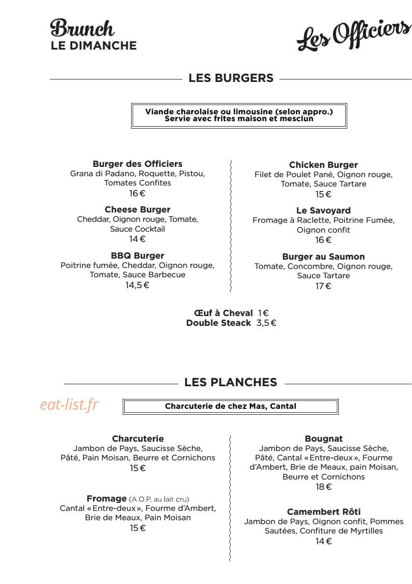 Les Officiers — carte page 4