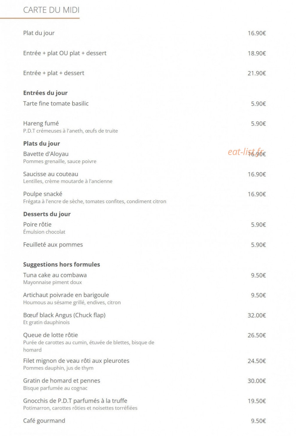 Les Petits Vignerons — carte page 1